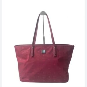 MCM Burgundy Tote Bag
